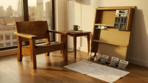 Comparaison détaillée meubles en kit et meubles massifs dans un appartement, idéal pour déménagements fréquents