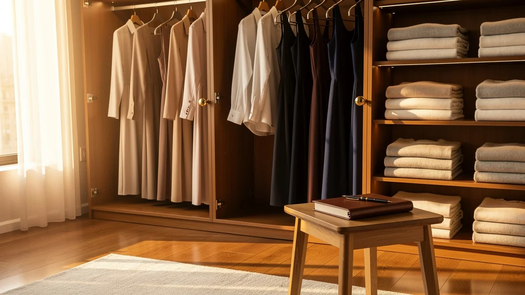 Dressing organisé et lumineux d'une femme de 38 ans, reflet de l'apprentissage du rangement personnel